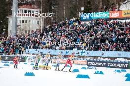 25.03.2023, Lahti, Finland (FIN): Hedda Oestberg Amundsen (NOR), Johanna Hagstroem (SWE), Emma Ribom (SWE), Jonna Sundling (SWE), Kristine Stavaas Skistad (NOR), (l-r)  - FIS world cup cross-country, individual sprint, Lahti (FIN). www.nordicfocus.com. © Modica/NordicFocus. Every downloaded picture is fee-liable.