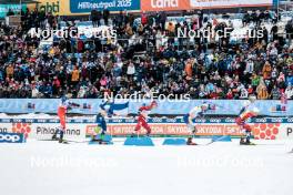 25.03.2023, Lahti, Finland (FIN): Miha Simenc (SLO), Ansgar Evensen (NOR), Calle Halfvarsson (SWE), Johannes Hoesflot Klaebo (NOR), (l-r)  - FIS world cup cross-country, individual sprint, Lahti (FIN). www.nordicfocus.com. © Modica/NordicFocus. Every downloaded picture is fee-liable.