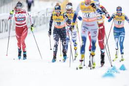25.03.2023, Lahti, Finland (FIN): Nadine Faehndrich (SUI), Jessie Diggins (USA), Moa Lundgren (SWE), Anne Kyllonen (FIN), (l-r)  - FIS world cup cross-country, individual sprint, Lahti (FIN). www.nordicfocus.com. © Modica/NordicFocus. Every downloaded picture is fee-liable.