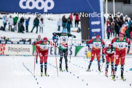 25.03.2023, Lahti, Finland (FIN): Even Northug (NOR), Simone Mocellini (ITA), Sindre Bjoernestad Skar (NOR), (l-r)  - FIS world cup cross-country, individual sprint, Lahti (FIN). www.nordicfocus.com. © Modica/NordicFocus. Every downloaded picture is fee-liable.