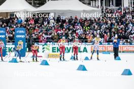 25.03.2023, Lahti, Finland (FIN): Kerttu Niskanen (FIN), Nadine Faehndrich (SUI), Anna Svendsen (NOR), Ane Appelkvist Stenseth (NOR), Tiril Udnes Weng (NOR), Maja Dahlqvist (SWE), (l-r)  - FIS world cup cross-country, individual sprint, Lahti (FIN). www.nordicfocus.com. © Modica/NordicFocus. Every downloaded picture is fee-liable.
