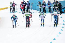 25.03.2023, Lahti, Finland (FIN): Ville Ahonen (FIN), Ben Ogden (USA), Harald Oestberg Amundsen (NOR), Emil Danielsson (SWE), Niilo Moilanen (FIN), Simone Mocellini (ITA), (l-r)  - FIS world cup cross-country, individual sprint, Lahti (FIN). www.nordicfocus.com. © Modica/NordicFocus. Every downloaded picture is fee-liable.