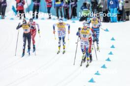 25.03.2023, Lahti, Finland (FIN): Jessie Diggins (USA), Moa Lundgren (SWE), Frida Karlsson (SWE), Anne Kyllonen (FIN), (l-r)  - FIS world cup cross-country, individual sprint, Lahti (FIN). www.nordicfocus.com. © Modica/NordicFocus. Every downloaded picture is fee-liable.