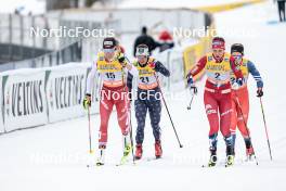25.03.2023, Lahti, Finland (FIN): Anja Weber (SUI), Julia Kern (USA), Kristine Stavaas Skistad (NOR), (l-r)  - FIS world cup cross-country, individual sprint, Lahti (FIN). www.nordicfocus.com. © Modica/NordicFocus. Every downloaded picture is fee-liable.