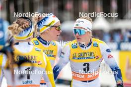 25.03.2023, Lahti, Finland (FIN): Jonna Sundling (SWE), Emma Ribom (SWE), Maja Dahlqvist (SWE), (l-r)  - FIS world cup cross-country, individual sprint, Lahti (FIN). www.nordicfocus.com. © Modica/NordicFocus. Every downloaded picture is fee-liable.