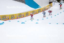 25.03.2023, Lahti, Finland (FIN): Johannes Hoesflot Klaebo (NOR), Calle Halfvarsson (SWE), Ansgar Evensen (NOR), (l-r)  - FIS world cup cross-country, individual sprint, Lahti (FIN). www.nordicfocus.com. © Modica/NordicFocus. Every downloaded picture is fee-liable.