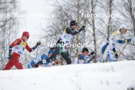 26.03.2023, Lahti, Finland (FIN): Harald Oestberg Amundsen (NOR), Federico Pellegrino (ITA), William Poromaa (SWE), (l-r)  - FIS world cup cross-country, mass, Lahti (FIN). www.nordicfocus.com. © Modica/NordicFocus. Every downloaded picture is fee-liable.