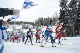 26.03.2023, Lahti, Finland (FIN): Rosie Brennan (USA), Anne Kjersti Kalvaa (NOR), Tiril Udnes Weng (NOR), Kerttu Niskanen (FIN), (l-r)  - FIS world cup cross-country, mass, Lahti (FIN). www.nordicfocus.com. © Modica/NordicFocus. Every downloaded picture is fee-liable.