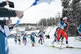 26.03.2023, Lahti, Finland (FIN): Vilma Ryytty (FIN), Anja Mandeljc (SLO), Hailey Swirbul (USA), (l-r)  - FIS world cup cross-country, mass, Lahti (FIN). www.nordicfocus.com. © Modica/NordicFocus. Every downloaded picture is fee-liable.