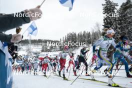 26.03.2023, Lahti, Finland (FIN): Ingvild Flugstad Oestberg (NOR), Teresa Stadlober (AUT), Victoria Carl (GER), Frida Karlsson (SWE), (l-r)  - FIS world cup cross-country, mass, Lahti (FIN). www.nordicfocus.com. © Modica/NordicFocus. Every downloaded picture is fee-liable.