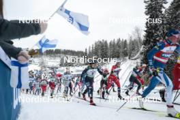 26.03.2023, Lahti, Finland (FIN): Rosie Brennan (USA), Anne Kjersti Kalvaa (NOR), Jessie Diggins (USA), (l-r)  - FIS world cup cross-country, mass, Lahti (FIN). www.nordicfocus.com. © Modica/NordicFocus. Every downloaded picture is fee-liable.