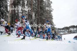 26.03.2023, Lahti, Finland (FIN): Jonas Baumann (SUI), Andrew Young (GBR), Kaarel Kasper Korge (EST), (l-r)  - FIS world cup cross-country, mass, Lahti (FIN). www.nordicfocus.com. © Modica/NordicFocus. Every downloaded picture is fee-liable.
