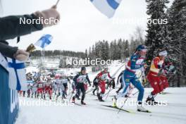 26.03.2023, Lahti, Finland (FIN): Frida Karlsson (SWE), Rosie Brennan (USA), Anne Kjersti Kalvaa (NOR), (l-r)  - FIS world cup cross-country, mass, Lahti (FIN). www.nordicfocus.com. © Modica/NordicFocus. Every downloaded picture is fee-liable.