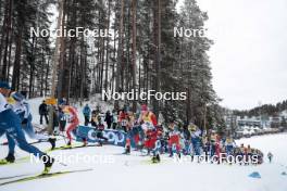 26.03.2023, Lahti, Finland (FIN): Hugo Lapalus (FRA), Mikael Gunnulfsen (NOR), Michal Novak (CZE), Remi Lindholm (FIN), (l-r)  - FIS world cup cross-country, mass, Lahti (FIN). www.nordicfocus.com. © Modica/NordicFocus. Every downloaded picture is fee-liable.