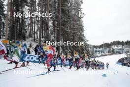26.03.2023, Lahti, Finland (FIN): Lauri Lepisto (FIN), Richard Jouve (FRA), Julien Arnaud (FRA), Gus Schumacher (USA), Luke Jager (USA), Janosch Brugger (GER), (l-r)  - FIS world cup cross-country, mass, Lahti (FIN). www.nordicfocus.com. © Modica/NordicFocus. Every downloaded picture is fee-liable.