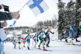 26.03.2023, Lahti, Finland (FIN): Anni Kainulainen (FIN), Vilma Ryytty (FIN), Rebecca Immonen (FIN), Anja Mandeljc (SLO), Hailey Swirbul (USA), (l-r)  - FIS world cup cross-country, mass, Lahti (FIN). www.nordicfocus.com. © Modica/NordicFocus. Every downloaded picture is fee-liable.