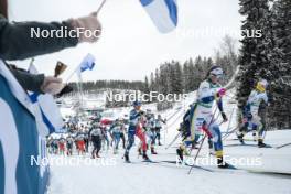 26.03.2023, Lahti, Finland (FIN): Julia Kern (USA), Delphine Claudel (FRA), Maja Dahlqvist (SWE), (l-r)  - FIS world cup cross-country, mass, Lahti (FIN). www.nordicfocus.com. © Modica/NordicFocus. Every downloaded picture is fee-liable.