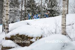 26.03.2023, Lahti, Finland (FIN): Miha Simenc (SLO), Alvar Johannes Alev (EST), Juuso Haarala (FIN), James Clugnet (GBR), (l-r)  - FIS world cup cross-country, mass, Lahti (FIN). www.nordicfocus.com. © Modica/NordicFocus. Every downloaded picture is fee-liable.
