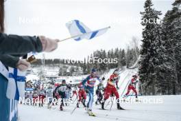 26.03.2023, Lahti, Finland (FIN): Frida Karlsson (SWE), Rosie Brennan (USA), Tiril Udnes Weng (NOR), Kerttu Niskanen (FIN), Heidi Weng (NOR), (l-r)  - FIS world cup cross-country, mass, Lahti (FIN). www.nordicfocus.com. © Modica/NordicFocus. Every downloaded picture is fee-liable.