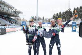 26.03.2023, Lahti, Finland (FIN): Samantha Smith (USA), Jessie Diggins (USA), Julia Kern (USA), Hailey Swirbul (USA), (l-r)  - FIS world cup cross-country, mass, Lahti (FIN). www.nordicfocus.com. © Modica/NordicFocus. Every downloaded picture is fee-liable.