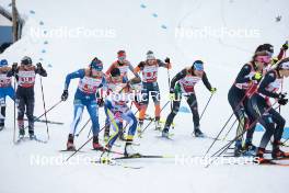 24.03.2023, Lahti, Finland (FIN): Samantha Smith (USA), Eevi-Inkeri Tossavainen (FIN), Katherine Stewart-Jones (CAN), Patricija Eiduka (FIS), Nicole Monsorno (ITA), (l-r)  - FIS world cup cross-country, mixed team sprint, Lahti (FIN). www.nordicfocus.com. © Modica/NordicFocus. Every downloaded picture is fee-liable.