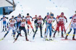 24.03.2023, Lahti, Finland (FIN): Ebba Andersson (SWE), Eevi-Inkeri Tossavainen (FIN), Pia Fink (GER), Laura Gimmler (GER), Jasmi Joensuu (FIN), Lotta Udnes Weng (NOR), (l-r)  - FIS world cup cross-country, mixed team sprint, Lahti (FIN). www.nordicfocus.com. © Modica/NordicFocus. Every downloaded picture is fee-liable.