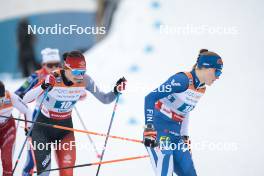 24.03.2023, Lahti, Finland (FIN): Liliane Gagnon (CAN), Tiia Olkkonen (FIN), (l-r)  - FIS world cup cross-country, mixed team sprint, Lahti (FIN). www.nordicfocus.com. © Modica/NordicFocus. Every downloaded picture is fee-liable.