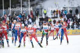 24.03.2023, Lahti, Finland (FIN): Jules Chappaz (FRA), Federico Pellegrino (ITA), Renaud Jay (FRA), (l-r)  - FIS world cup cross-country, mixed team sprint, Lahti (FIN). www.nordicfocus.com. © Modica/NordicFocus. Every downloaded picture is fee-liable.
