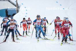 24.03.2023, Lahti, Finland (FIN): Pia Fink (GER), Jasmi Joensuu (FIN), Lotta Udnes Weng (NOR), (l-r)  - FIS world cup cross-country, mixed team sprint, Lahti (FIN). www.nordicfocus.com. © Modica/NordicFocus. Every downloaded picture is fee-liable.