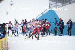 24.03.2023, Lahti, Finland (FIN): Emma Ribom (SWE), Julie Myhre (NOR), (l-r)  - FIS world cup cross-country, mixed team sprint, Lahti (FIN). www.nordicfocus.com. © Modica/NordicFocus. Every downloaded picture is fee-liable.