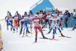 24.03.2023, Lahti, Finland (FIN): Anne Kjersti Kalvaa (NOR), Jonna Sundling (SWE), (l-r)  - FIS world cup cross-country, mixed team sprint, Lahti (FIN). www.nordicfocus.com. © Modica/NordicFocus. Every downloaded picture is fee-liable.