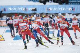 24.03.2023, Lahti, Finland (FIN): Renaud Jay (FRA), Marcus Grate (SWE), Harald Oestberg Amundsen (NOR), (l-r)  - FIS world cup cross-country, mixed team sprint, Lahti (FIN). www.nordicfocus.com. © Modica/NordicFocus. Every downloaded picture is fee-liable.