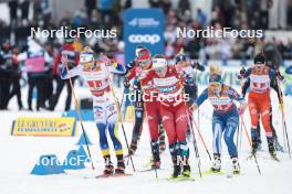 24.03.2023, Lahti, Finland (FIN): Emma Ribom (SWE), Lotta Udnes Weng (NOR), Jasmi Joensuu (FIN), (l-r)  - FIS world cup cross-country, mixed team sprint, Lahti (FIN). www.nordicfocus.com. © Modica/NordicFocus. Every downloaded picture is fee-liable.