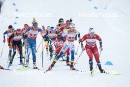 24.03.2023, Lahti, Finland (FIN): Laura Gimmler (GER), Jasmi Joensuu (FIN), Emma Ribom (SWE), Julie Myhre (NOR), (l-r)  - FIS world cup cross-country, mixed team sprint, Lahti (FIN). www.nordicfocus.com. © Modica/NordicFocus. Every downloaded picture is fee-liable.