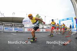 04.08.2023, Sandnes, Norway (NOR): Johannes Hoesflot Klaebo (NOR), Even Northug (NOR), Paal Golberg (NOR), Haavard Solaas Taugboel (NOR), (l-r) - BLINK23 Festival Cross-Country - Sandnes (NOR). www.nordicfocus.com. © Manzoni/NordicFocus. Every downloaded picture is fee-liable.