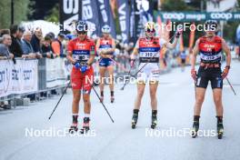03.08.2023, Sandnes, Norway (NOR): Lotta Udnes Weng (NOR), Magni Smedas (NOR), Anikken Gjerde Alnaes (NOR), (l-r) - BLINK23 Festival Cross-Country - Sandnes (NOR). www.nordicfocus.com. © Manzoni/NordicFocus. Every downloaded picture is fee-liable.