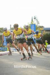04.08.2023, Sandnes, Norway (NOR): Mikkel Waldeland Gautvik (NOR), George Ersson (SWE), Thomas Linnebo Mollestad (NOR), (l-r) - BLINK23 Festival Cross-Country - Sandnes (NOR). www.nordicfocus.com. © Manzoni/NordicFocus. Every downloaded picture is fee-liable.