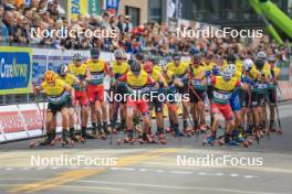 04.08.2023, Sandnes, Norway (NOR): Event Feature: Start of mens race, finals - BLINK23 Festival Cross-Country - Sandnes (NOR). www.nordicfocus.com. © Manzoni/NordicFocus. Every downloaded picture is fee-liable.