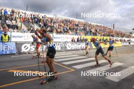 05.08.2023, Sandnes, Norway (NOR): Erik Valnes (NOR), Sivert Wiig (NOR), George Ersson (SWE), Gjoeran Holstad Tefre (NOR), Valerio Grond (SUI), Janik Riebli (SUI), (l-r) - BLINK23 Festival Cross-Country - Sandnes (NOR). www.nordicfocus.com. © Manzoni/NordicFocus. Every downloaded picture is fee-liable.