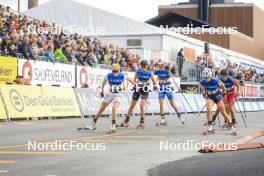05.08.2023, Sandnes, Norway (NOR): Magni Smedas (NOR), Karoline Groetting (NOR), Caterina Ganz (ITA), Amalie Hakonsen Ous (NOR), Lotta Udnes Weng (NOR), (l-r) - BLINK23 Festival Cross-Country - Sandnes (NOR). www.nordicfocus.com. © Manzoni/NordicFocus. Every downloaded picture is fee-liable.