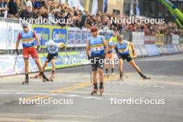05.08.2023, Sandnes, Norway (NOR): Erik Valnes (NOR), Sivert Wiig (NOR), Federico Pellegrino (ITA), George Ersson (SWE), (l-r) - BLINK23 Festival Cross-Country - Sandnes (NOR). www.nordicfocus.com. © Manzoni/NordicFocus. Every downloaded picture is fee-liable.