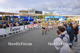 04.08.2023, Sandnes, Norway (NOR): Johannes Hoesflot Klaebo (NOR), Sjur Roethe (NOR), Paal Golberg (NOR), Haavard Solaas Taugboel (NOR), (l-r) - BLINK23 Festival Cross-Country - Sandnes (NOR). www.nordicfocus.com. © Manzoni/NordicFocus. Every downloaded picture is fee-liable.