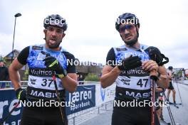 03.08.2023, Sandnes, Norway (NOR): Jason Rueesch (SUI), Jonas Baumann (SUI), (l-r) - BLINK23 Festival Cross-Country - Sandnes (NOR). www.nordicfocus.com. © Manzoni/NordicFocus. Every downloaded picture is fee-liable.