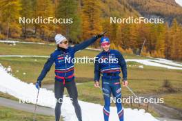01.11.2023, Bessans, France (FRA): Jules Chappaz (FRA), Julien Arnaud (FRA), (l-r) - Cross-Country training, Bessans (FRA). www.nordicfocus.com. © Authamayou/NordicFocus. Every downloaded picture is fee-liable.