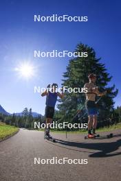 05.09.2023, Lenzerheide, Switzerland (SUI): Nicola Wigger (SUI), Cla-Ursin Nufer (SUI), (l-r) - Cross-Country summer training, Lenzerheide (SUI). www.nordicfocus.com. © Manzoni/NordicFocus. Every downloaded picture is fee-liable.