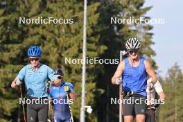 27.09.2023, Oberhof, Germany (GER): Cla-Ursin Nufer (SUI), Avelino Naepflin (SUI), (l-r) - Cross-Country training, Oberhof (GER). www.nordicfocus.com. © Reichert/NordicFocus. Every downloaded picture is fee-liable.