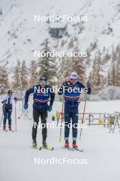 03.11.2023, Bessans, France (FRA): Julien Arnaud (FRA), Hugo Lapalus (FRA), (l-r) - Cross-Country training, Bessans (FRA). www.nordicfocus.com. © Authamayou/NordicFocus. Every downloaded picture is fee-liable.