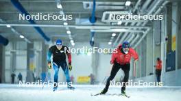 28.09.2023, Oberhof, Germany (GER): Antonin Savary (SUI), Avelino Naepflin (SUI), (l-r) - Cross-Country training, Oberhof (GER). www.nordicfocus.com. © Reichert/NordicFocus. Every downloaded picture is fee-liable.