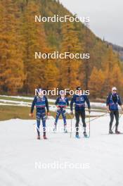 01.11.2023, Bessans, France (FRA): Hugo Lapalus (FRA), Théo Schely (FRA), (l-r) - Cross-Country training, Bessans (FRA). www.nordicfocus.com. © Authamayou/NordicFocus. Every downloaded picture is fee-liable.
