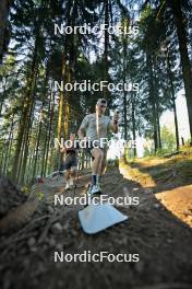 26.09.2023, Oberhof, Germany (GER): Roman Schaad (SUI), Valerio Grond (SUI), (l-r) - Cross-Country training, Oberhof (GER). www.nordicfocus.com. © Reichert/NordicFocus. Every downloaded picture is fee-liable.